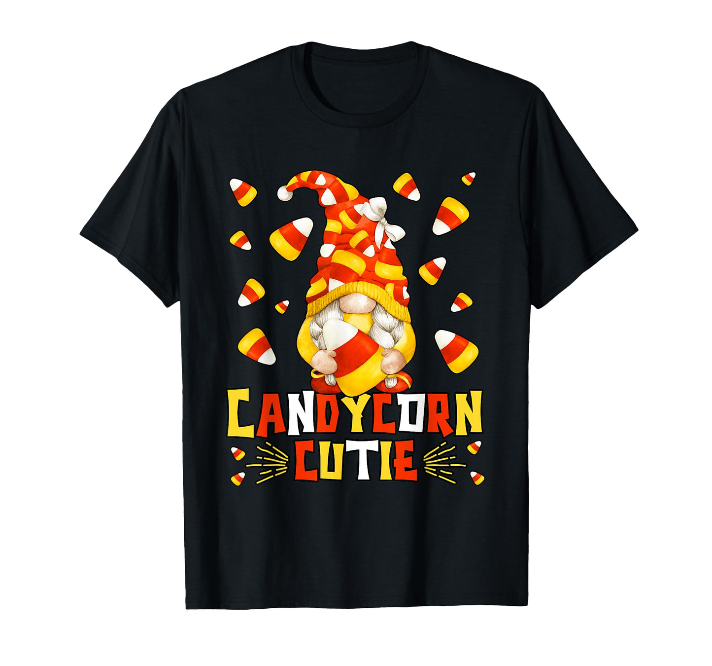 Cute Candy Corn Cutie For Kids & Halloween Candycorn Gnome T-Shirt