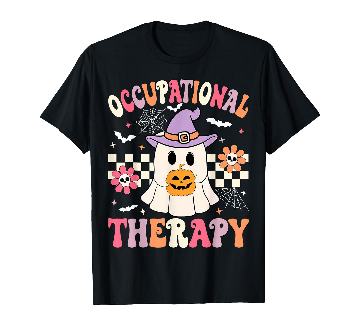 OT Occupational Therapy Halloween Retro Ghost OT Halloween T-Shirt