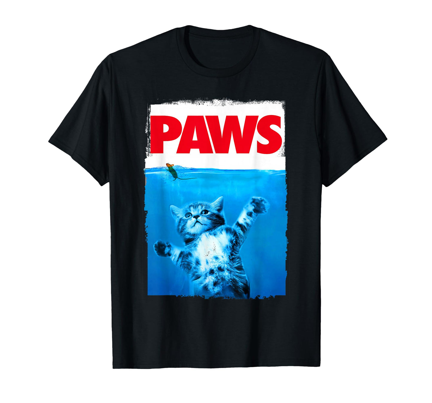 xiongying Paws Cat and Mouse Top, Cute Funny Cat Lover Parody T-Shirt