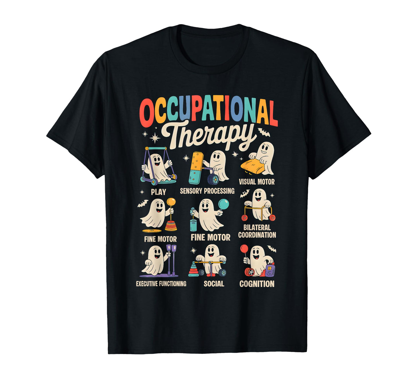 OT Occupational Therapy Therapist Spooky OTA Halloween Ghost T-Shirt
