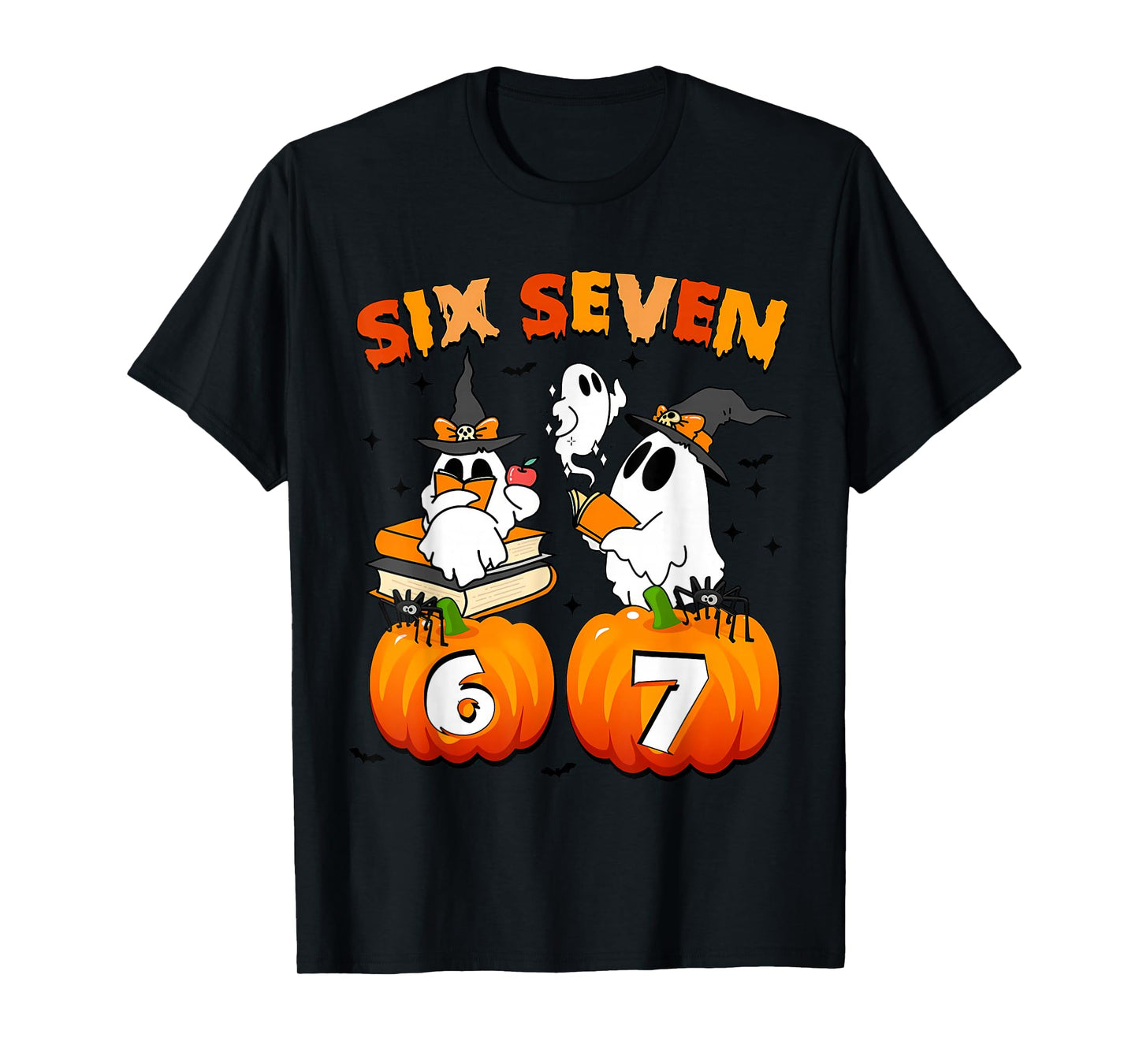 Haunted by 67 - Funny Boo Ghost Pumpkin Halloween Teacher T-Shirt