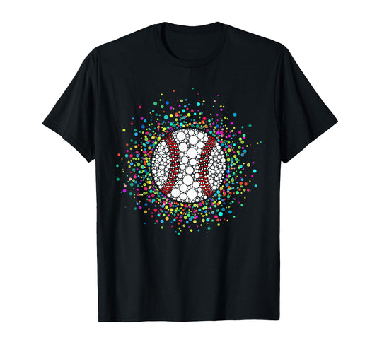Funny Polka Dots Baseball Lover Fan Happy Dot Day Boys Kids T-Shirt