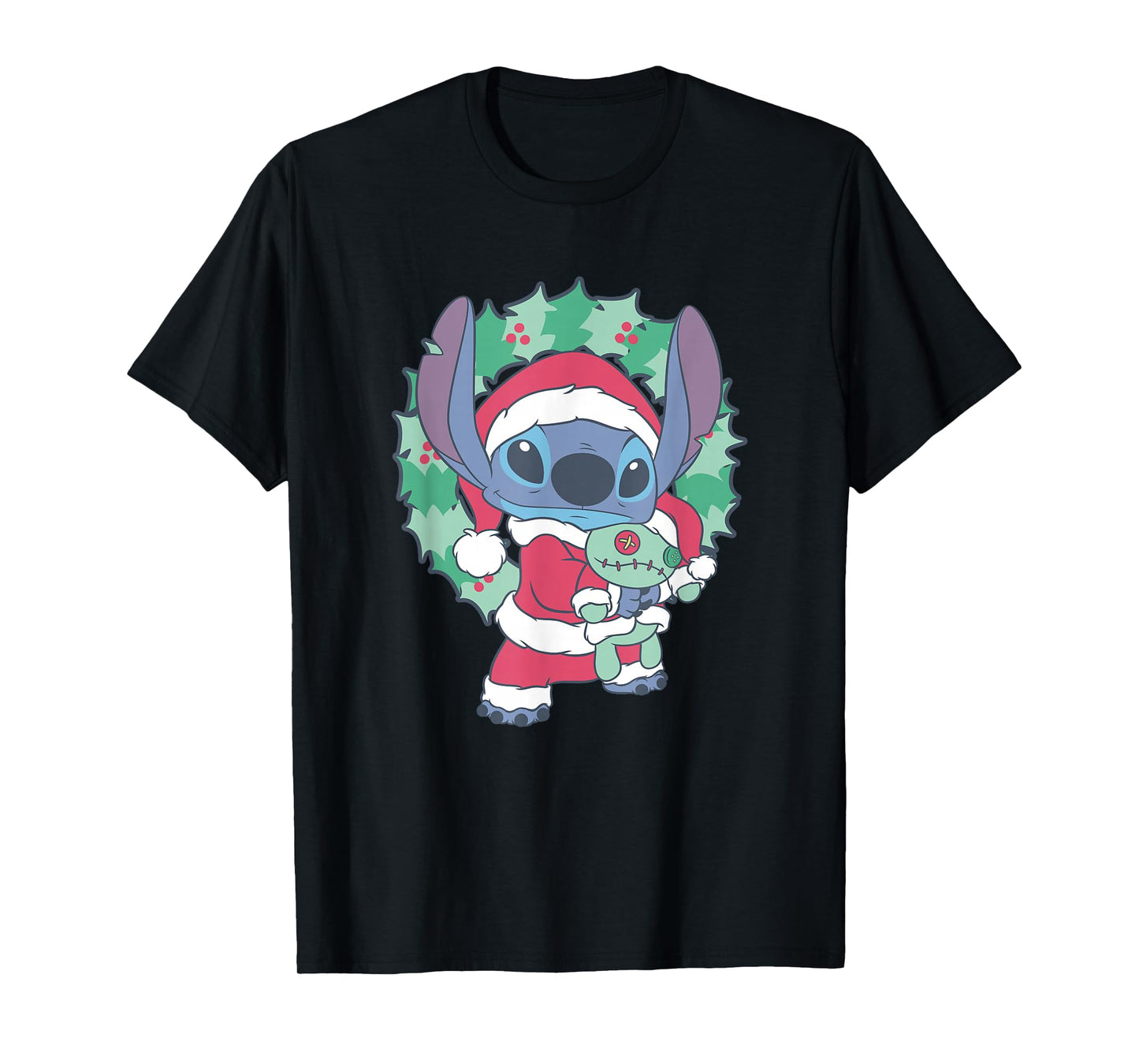 Disney Lilo & Stitch Christmas Santa Claus Stitch Portrait T-Shirt