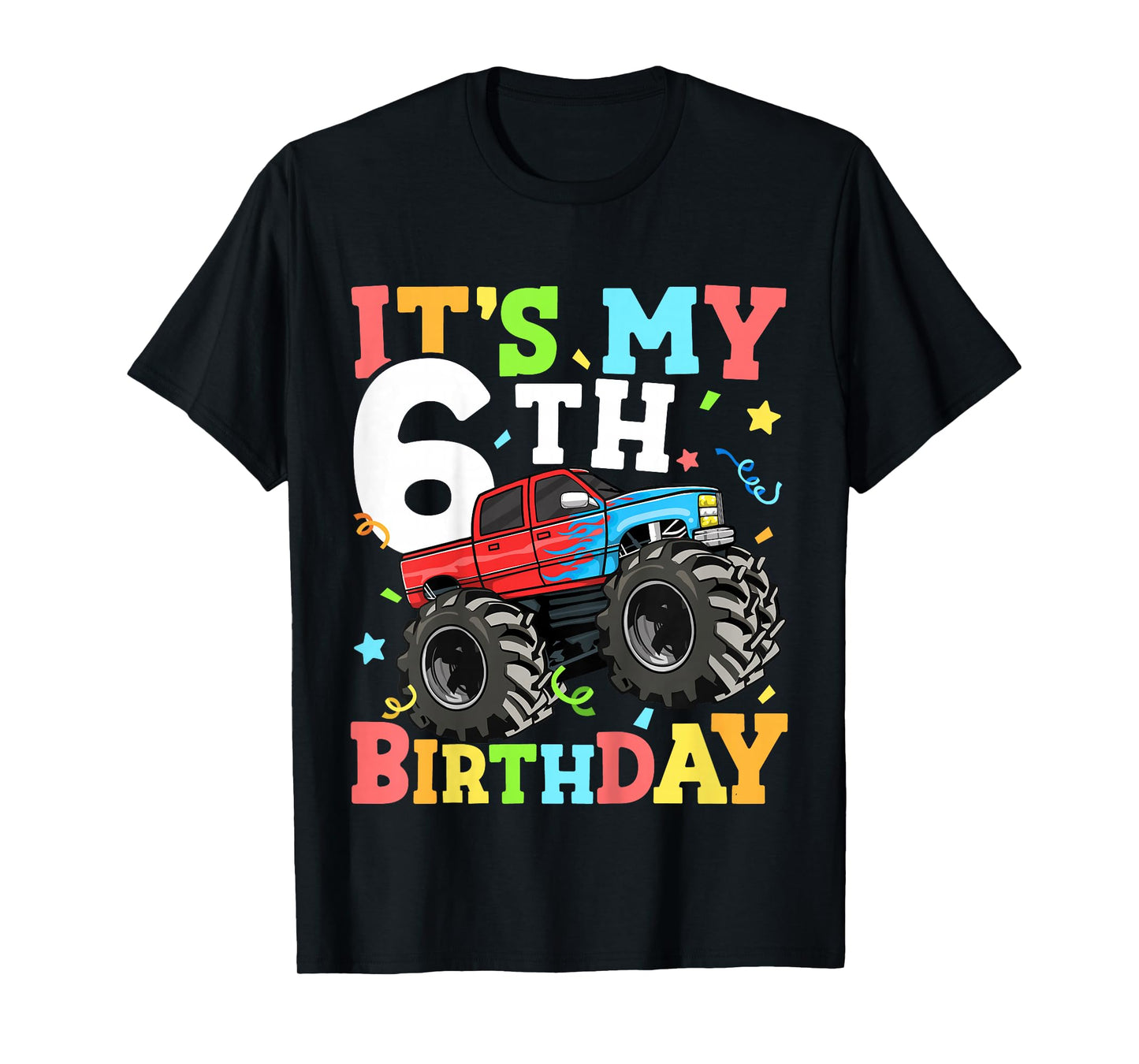 Monster Truck It's My 6th Birthday Boy 6 T-Shirt