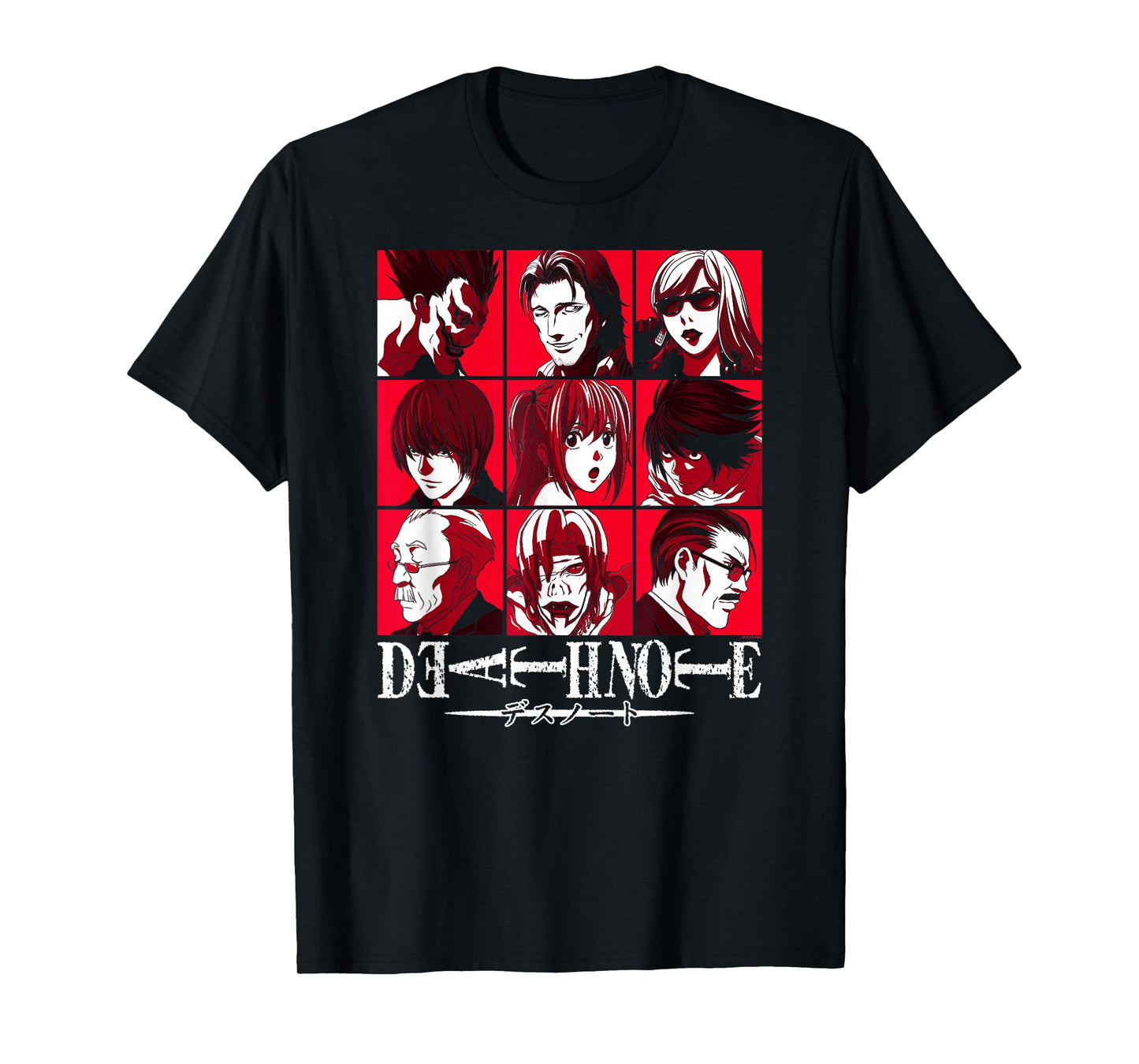 Death Note Character Pop Art Grid Anime T-Shirt