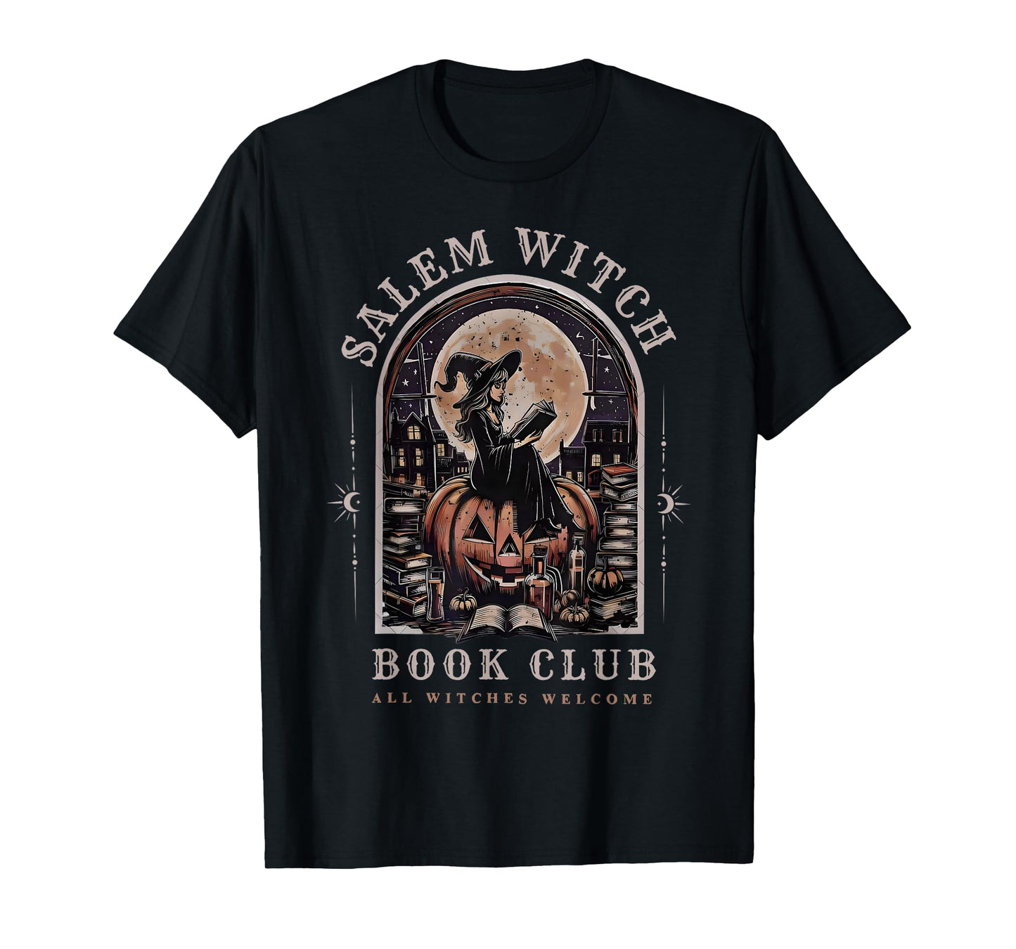 Salem Witch Book Club All Witches Welcome Spooky Halloween T-Shirt