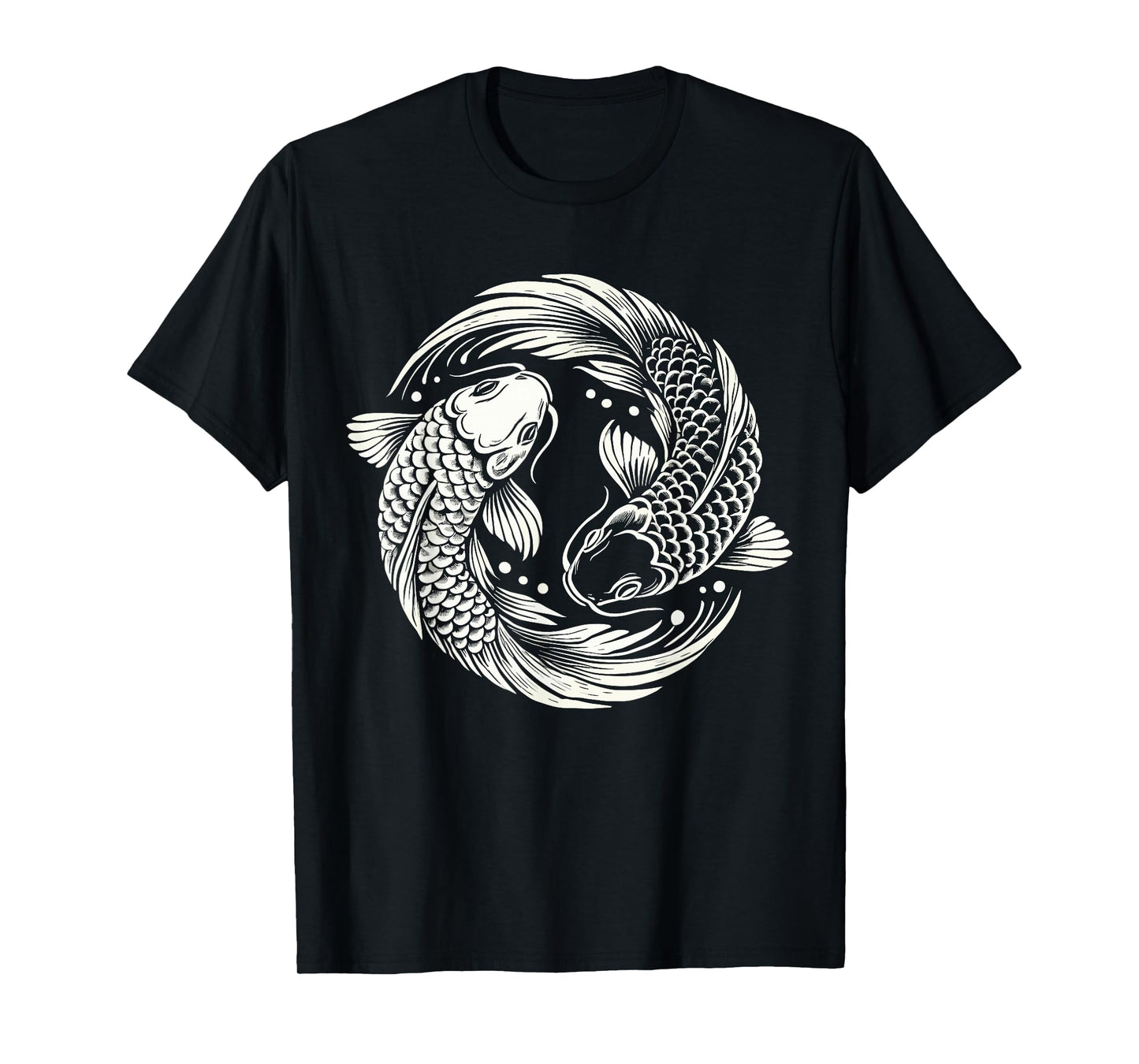 Retro Yin And Yang Japanese Koi Fish T-Shirt