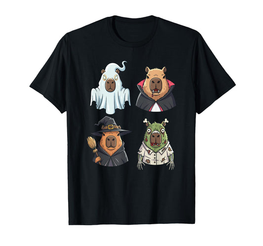 Cute Spooky Capybara in Halloween Costumes Graphic T-Shirt