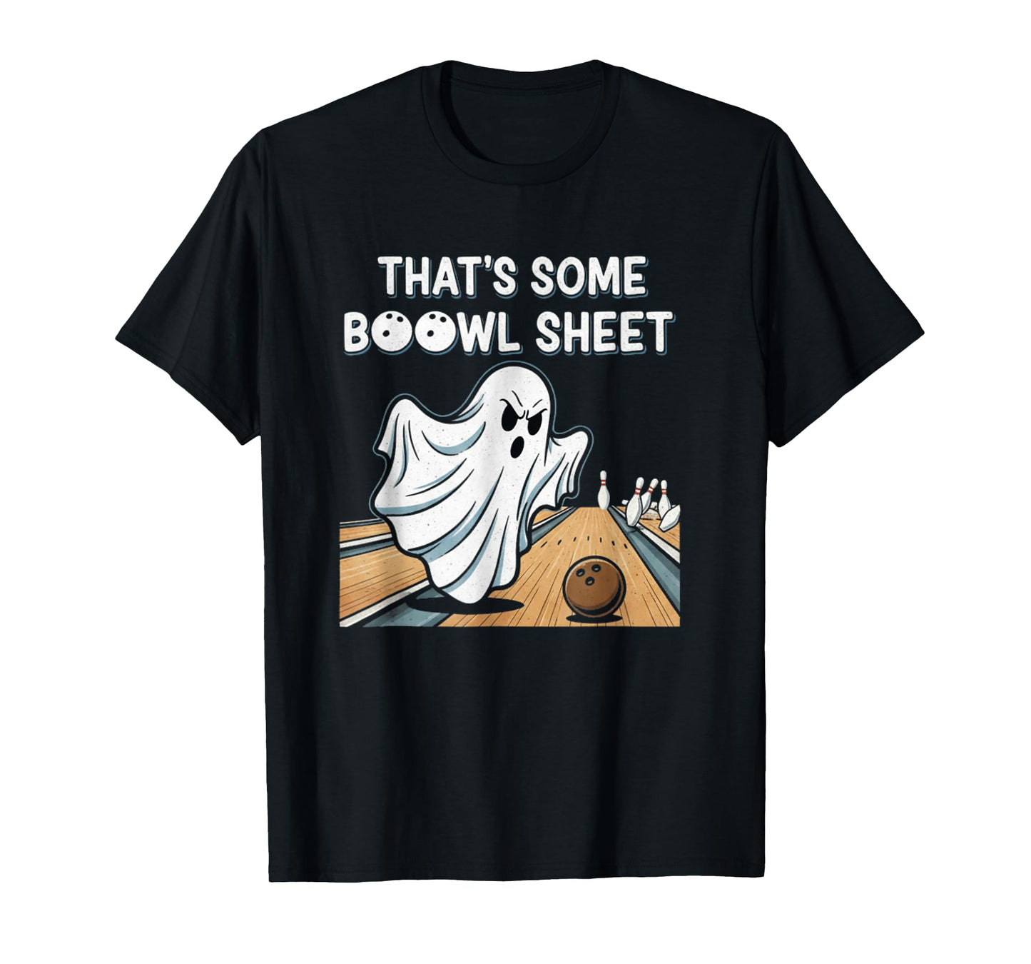 Funny Ghost Bowling Halloween Pun Boowl Sheet Spooky T-Shirt