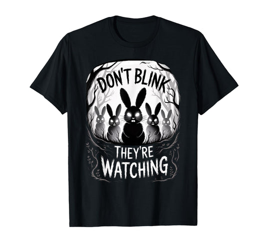 Bunny Horror Creepy Forest Watching Halloween Rabbit T-Shirt