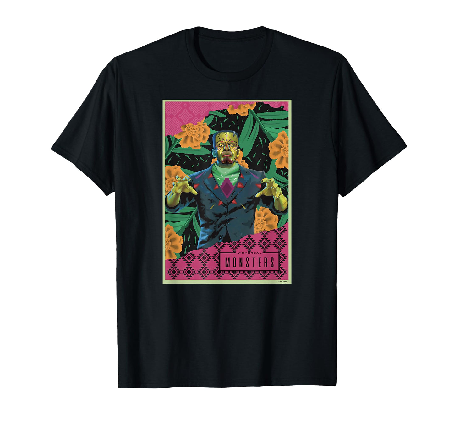 Universal Monsters Frankenstein Day De Los Muertos T-Shirt