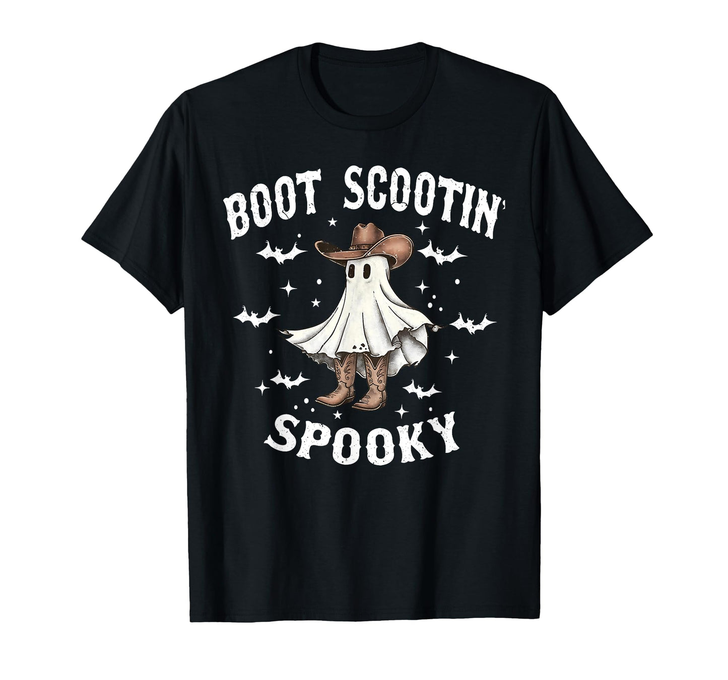 Boot Scootin' Spooky Cowboy Western Ghost Groovy Halloween T-Shirt