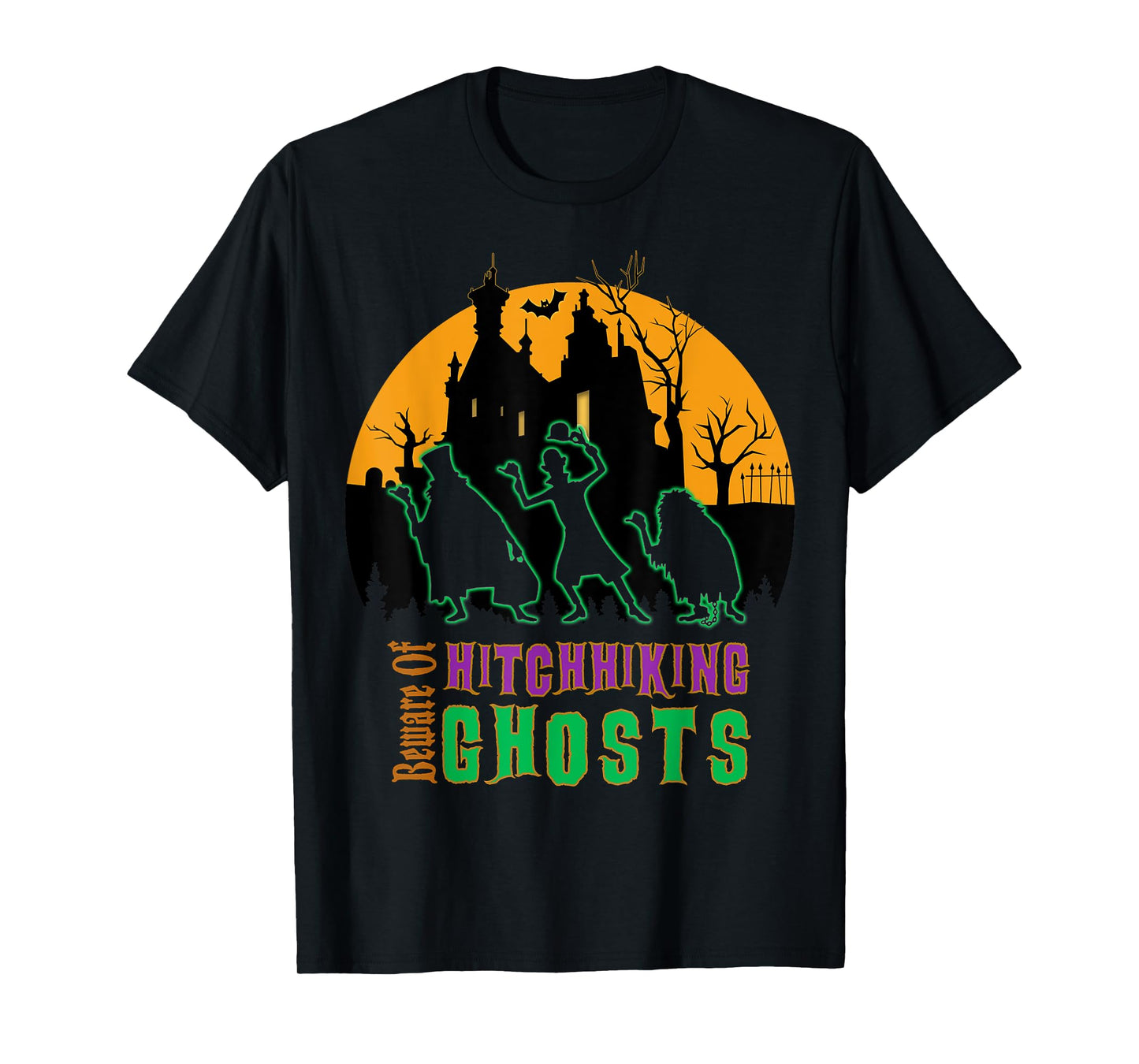 Beware Of Hitchhiking Ghosts Halloween T-Shirt