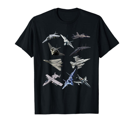 F22 Raptor F18 Hornet F4 Tomcat F35 F15 F16 F117 A10 F4 T-Shirt