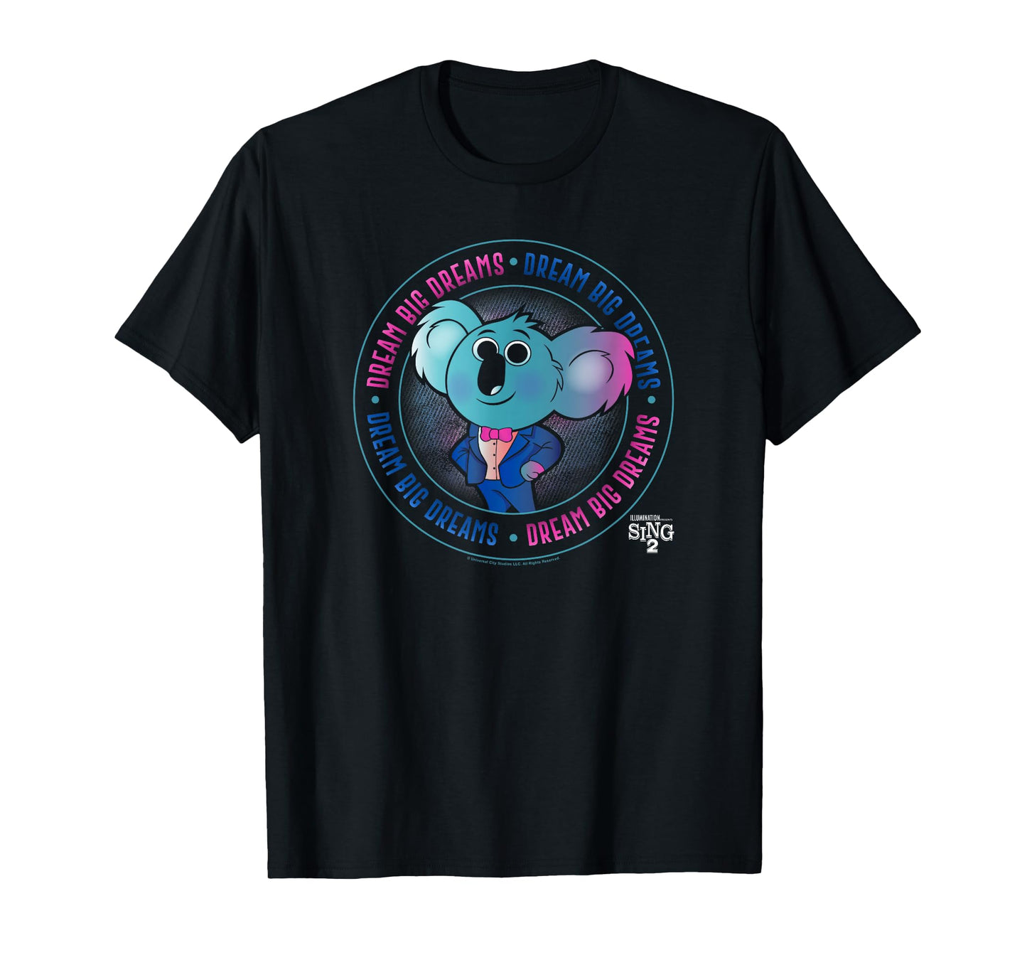 Sing 2 Buster Moon Dream Big Dreams Circle Badge T-Shirt