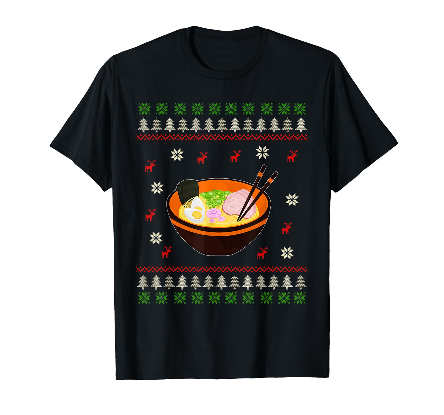 Ugly Christmas Ramen Noodle Anime Kawaii Japanese Ramen Bowl T-Shirt
