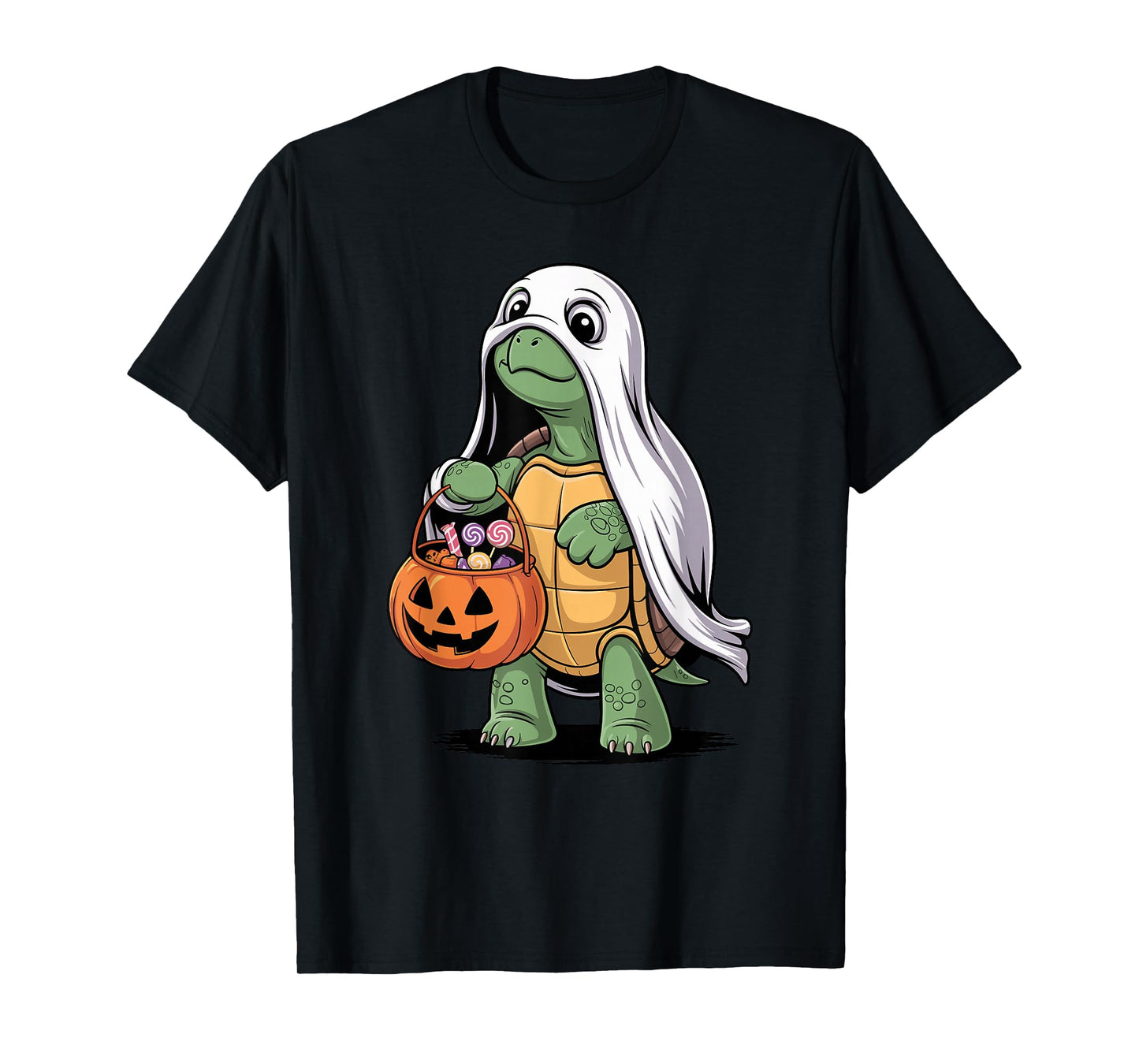 Halloween Sea Turtle Ghost Pumpkin Trick Or Treat Candies T-Shirt