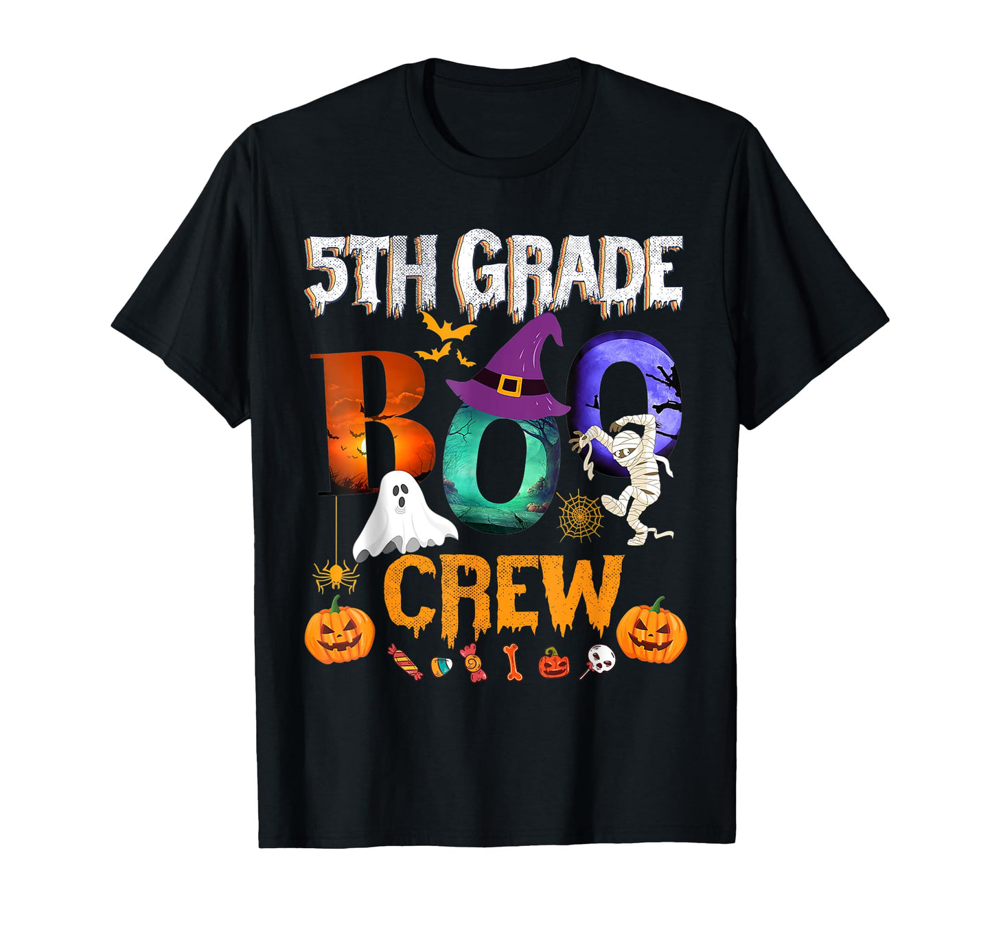 5th Grade Boo Crew Teacher Student Funny Halloween Costume T-Shirt for Men Women Kids