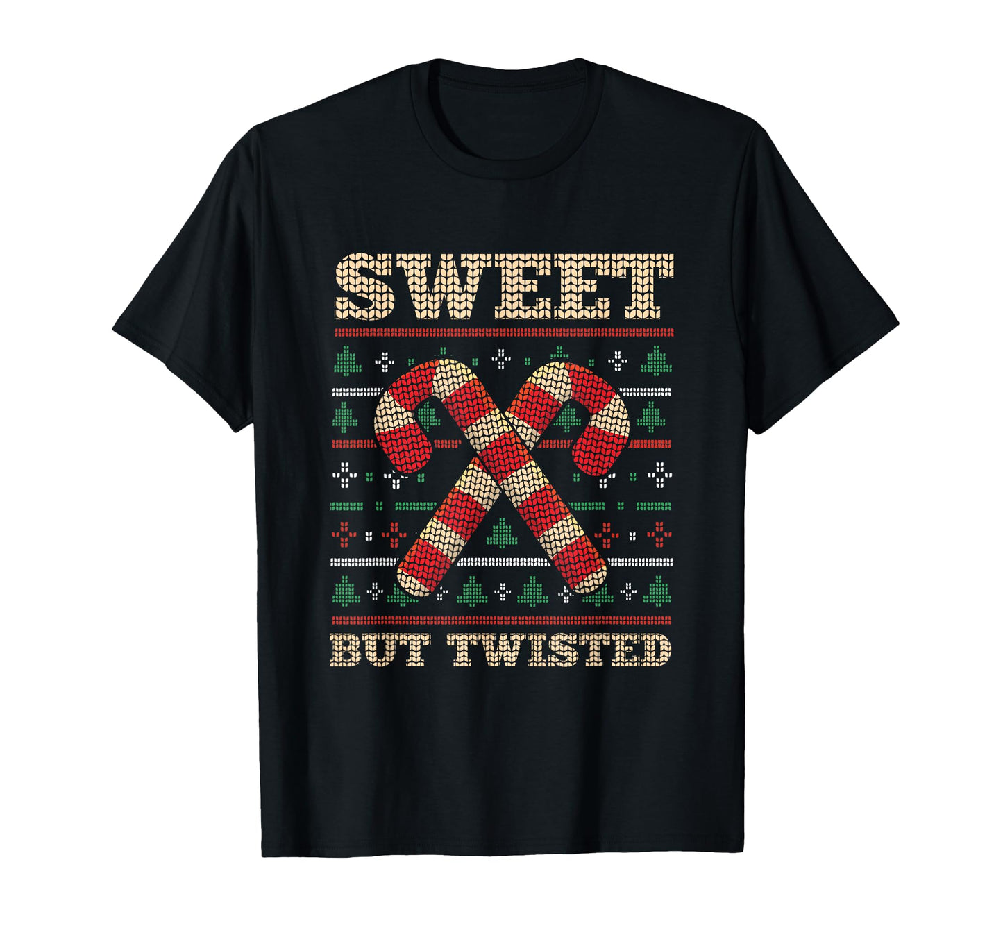 Sweet But Twisted Funny Candy Cane Christmas T-Shirt