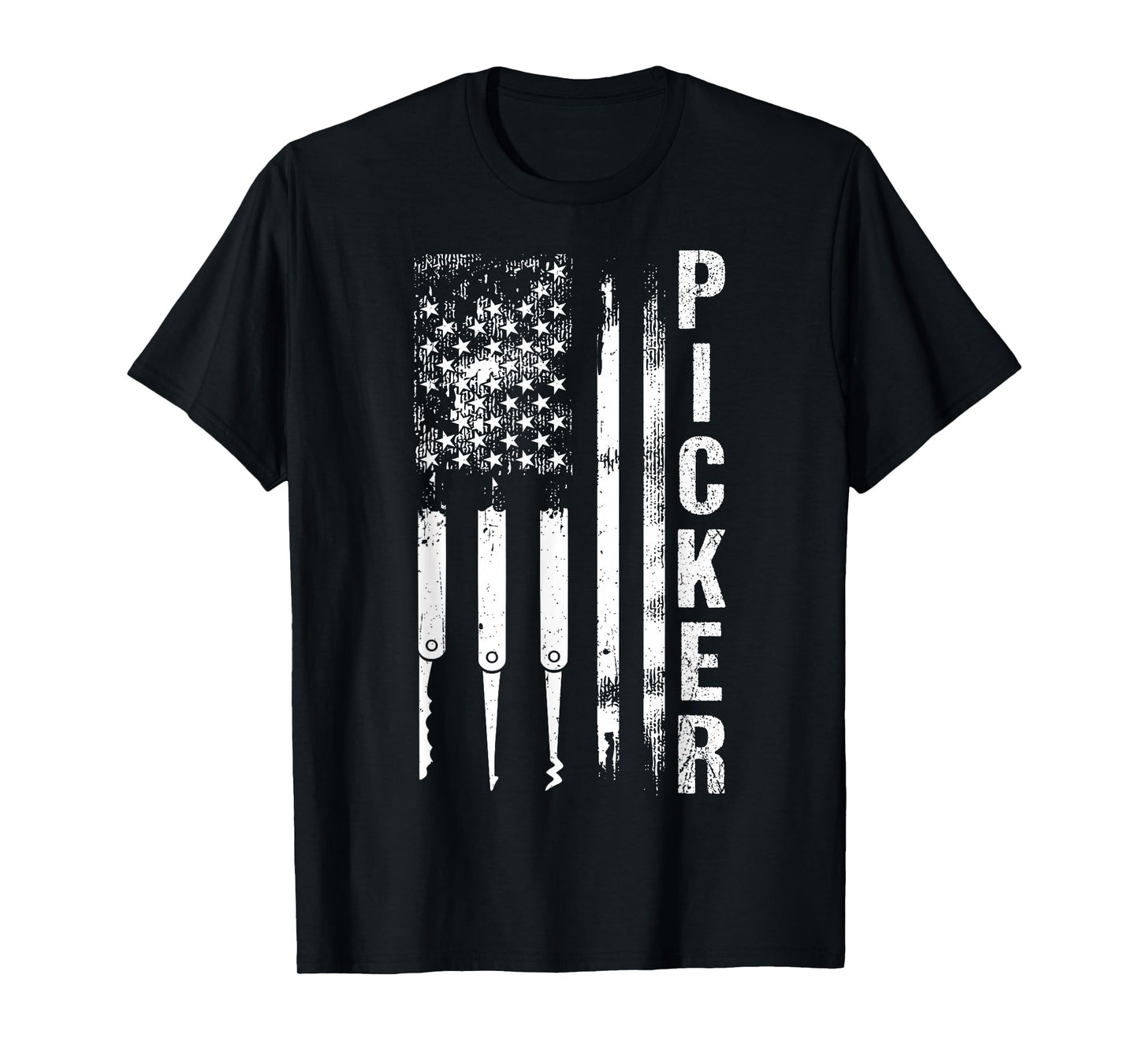 PICKER American Flag Patriot Patriotism Locksmith Fan T-Shirt
