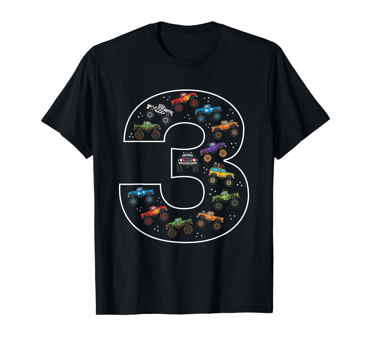 3rd Birthday 3 Year Old Car Boys Monster Truck T-Shirt