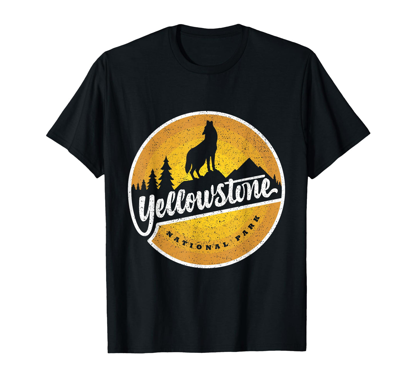 Howling Wolf In Yellowstone National Park Vintage Souvenir T-Shirt