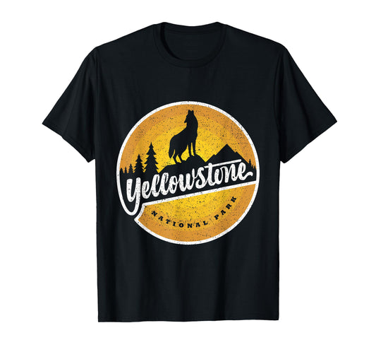 Howling Wolf In Yellowstone National Park Vintage Souvenir T-Shirt