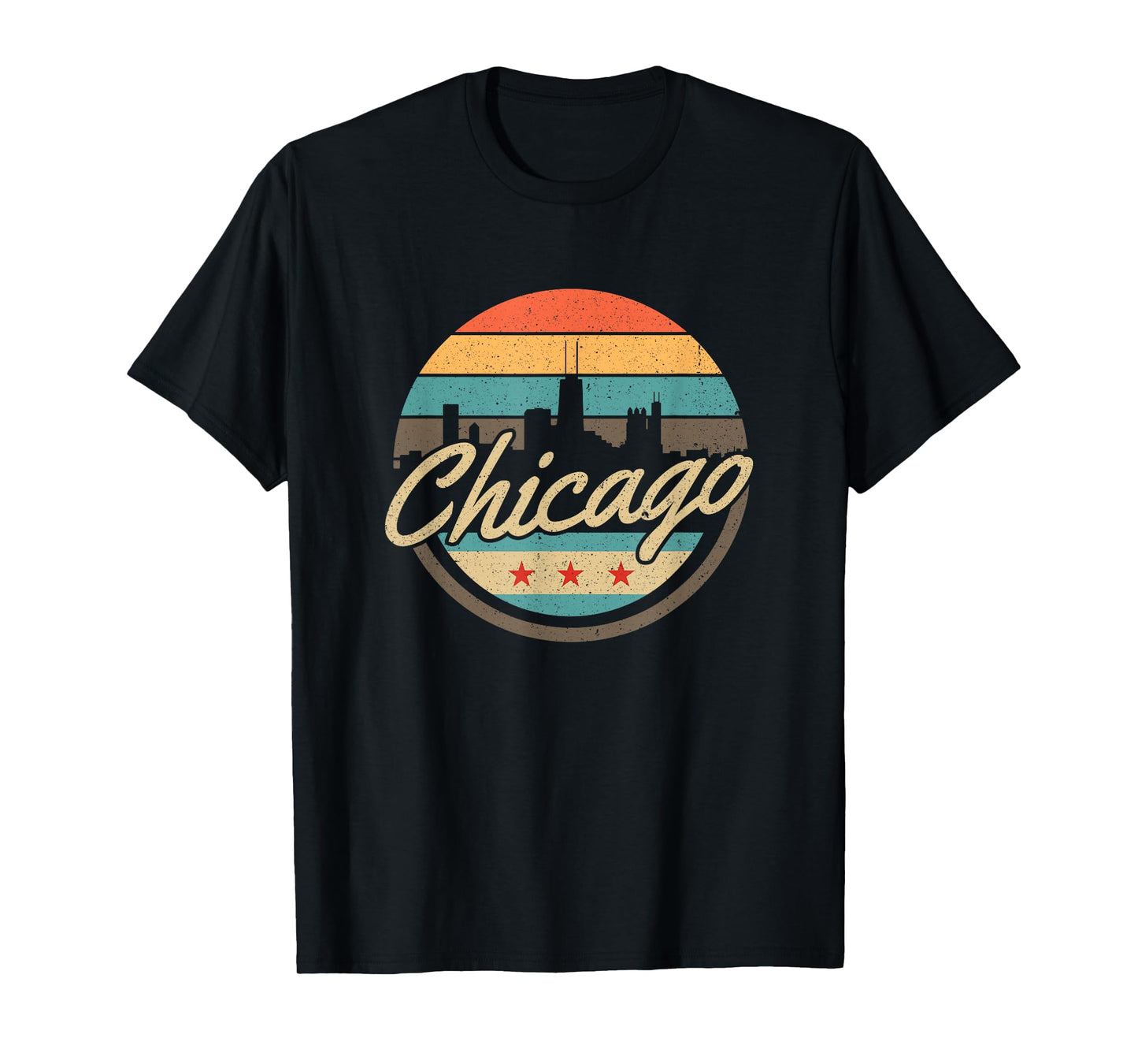 Chicago Flag Skyline Vintage Illinois USA Souvenir T-Shirt