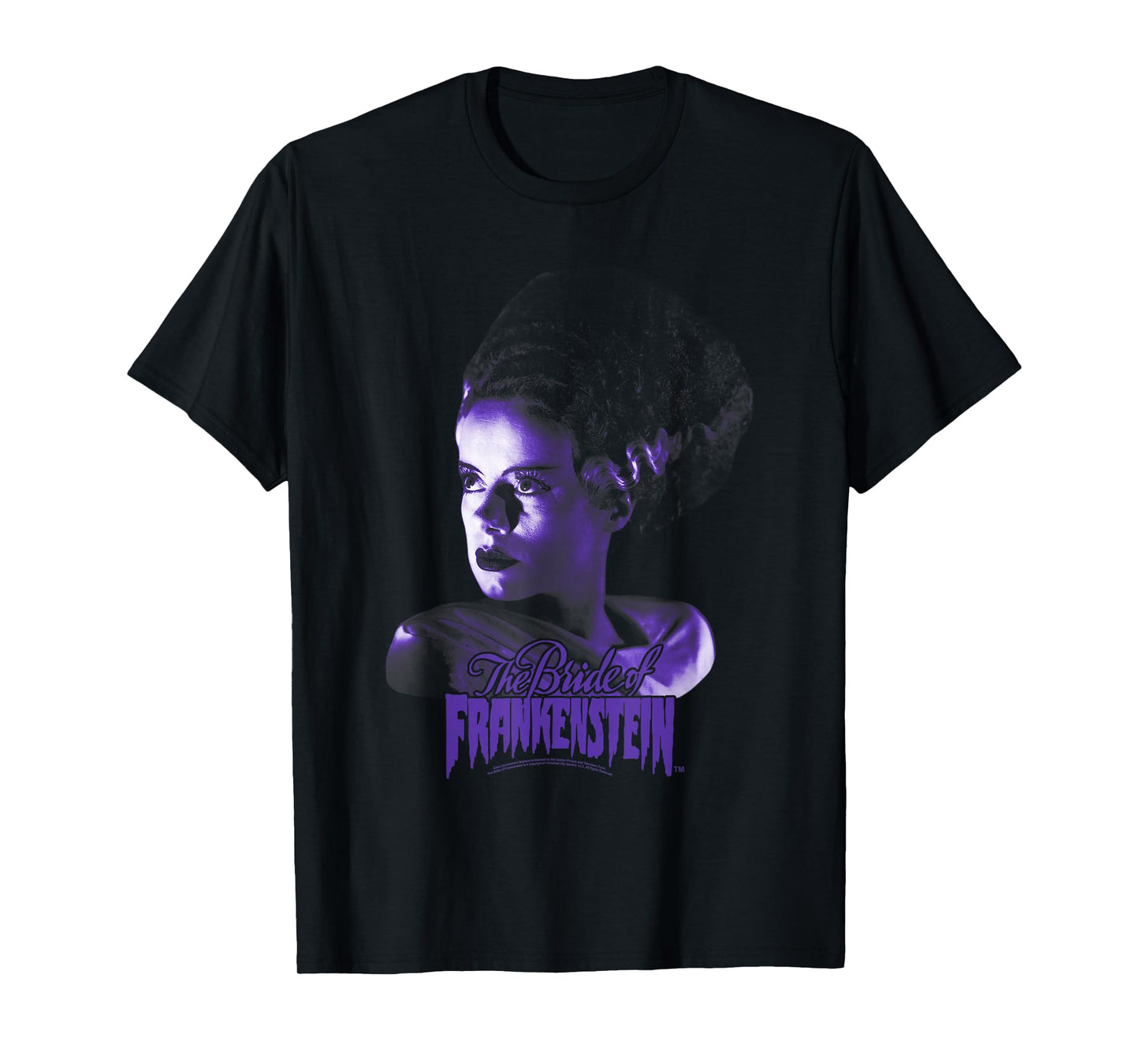 Universal Monsters Bride of Frankenstein Dark Portrait T-Shirt Small