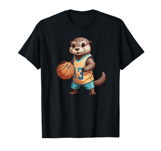Otter playing Basketball - Cute Otter for Basketball Fans T-Shirt
