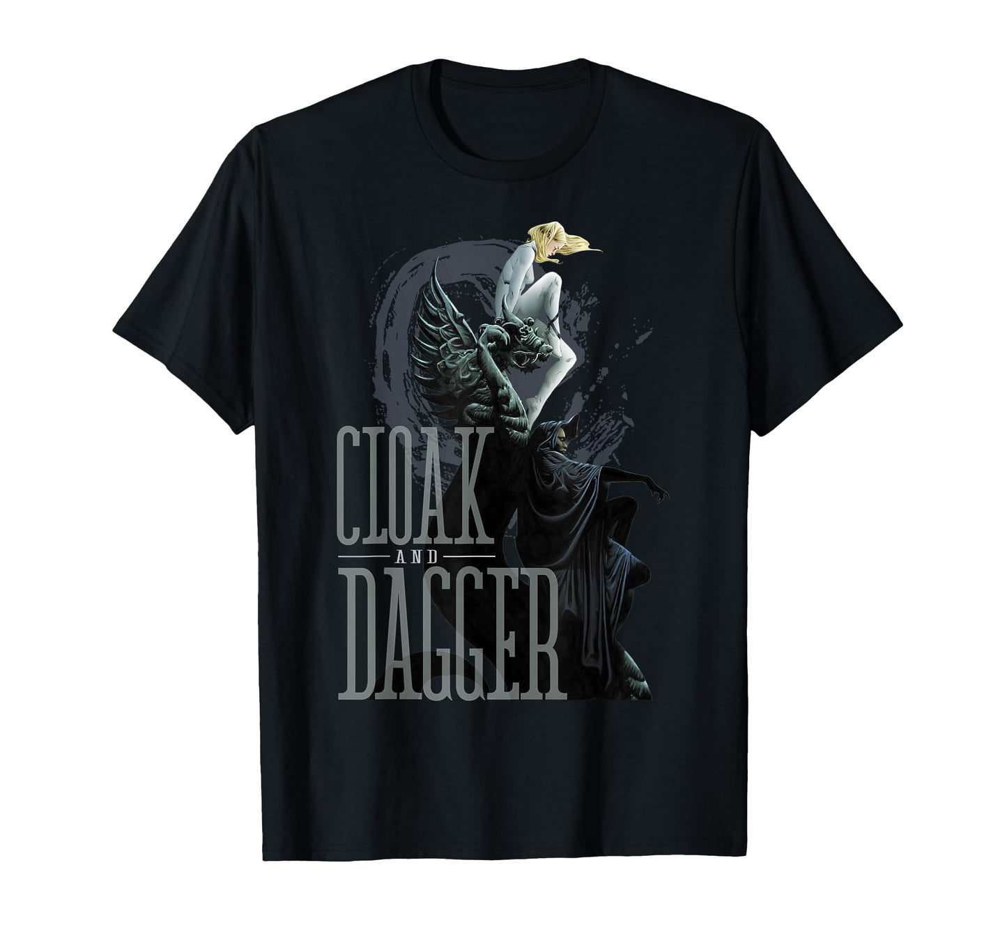 Marvel Cloak & Dagger Dragon Statue Graphic T-Shirt T-Shirt