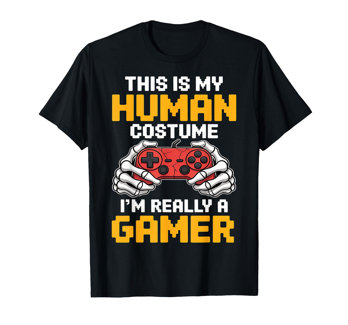 Halloween Gamer Video Games Human Costume Boys Teens T-Shirt