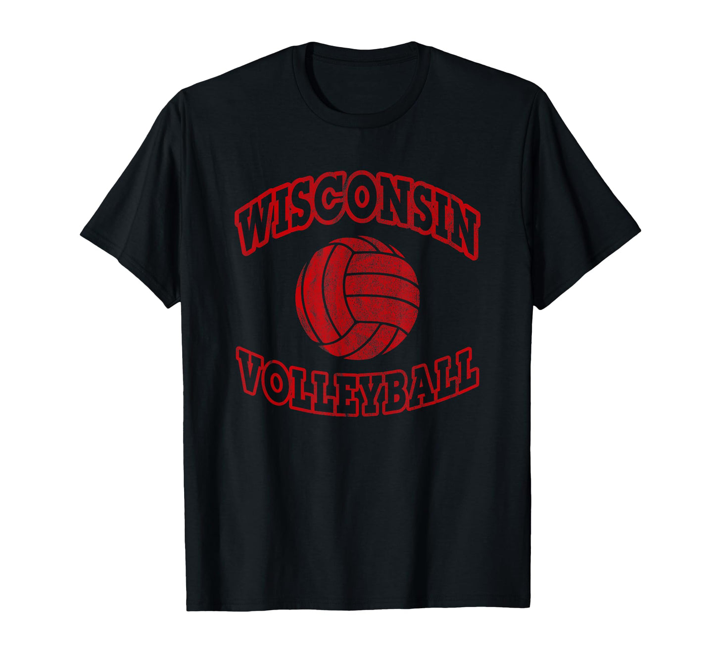 Wisconsin Volleyball Classic Style VIntage Distressed T-Shirt