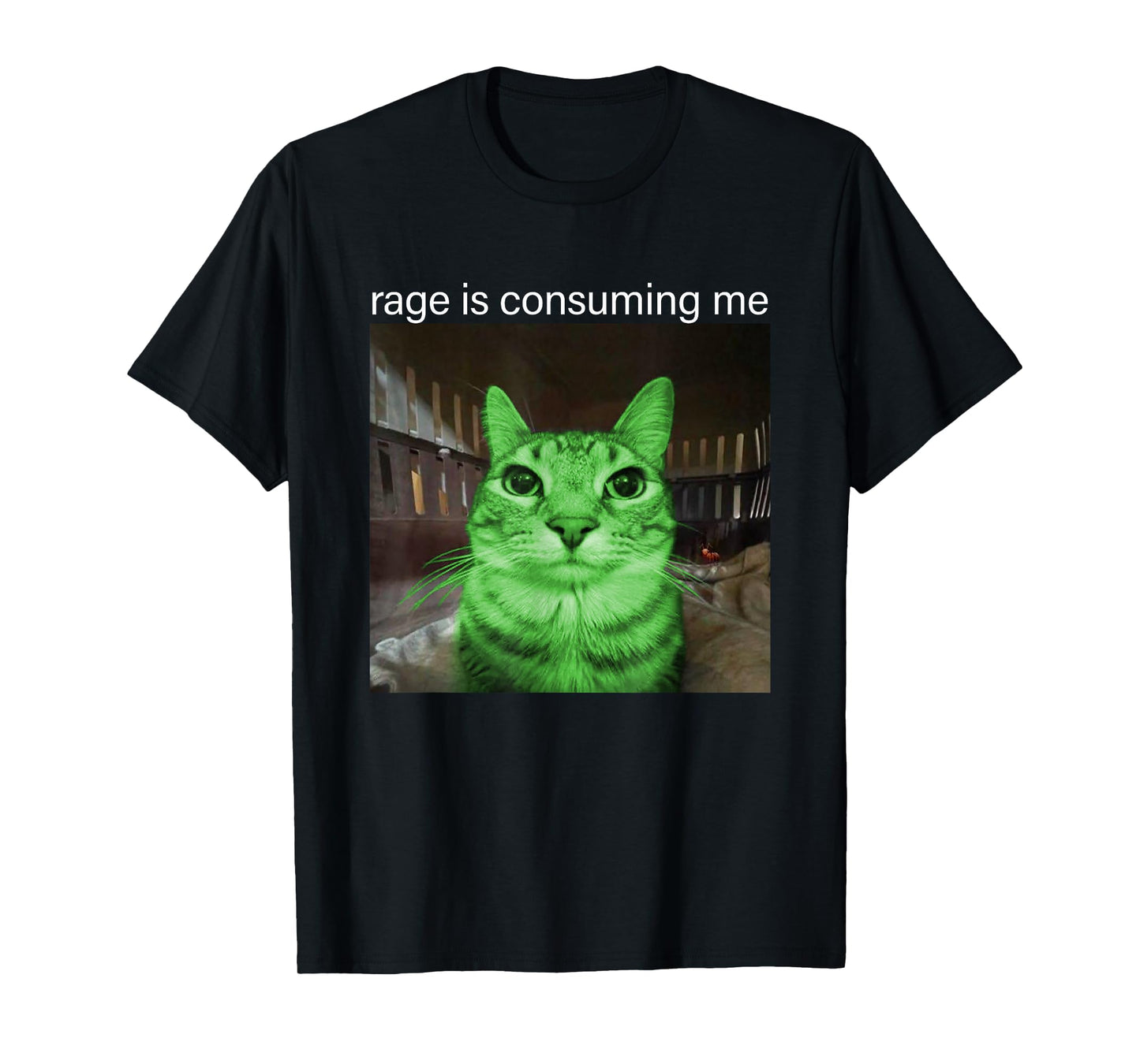 Rage is Consuming Me Silly Staring Alien Cat Meme T-Shirt