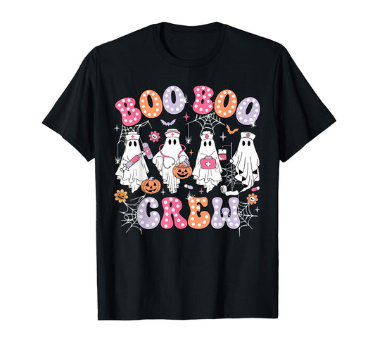 Groovy Boo Boo Crew Nurse Funny Ghost Women Halloween Nurse T-Shirt