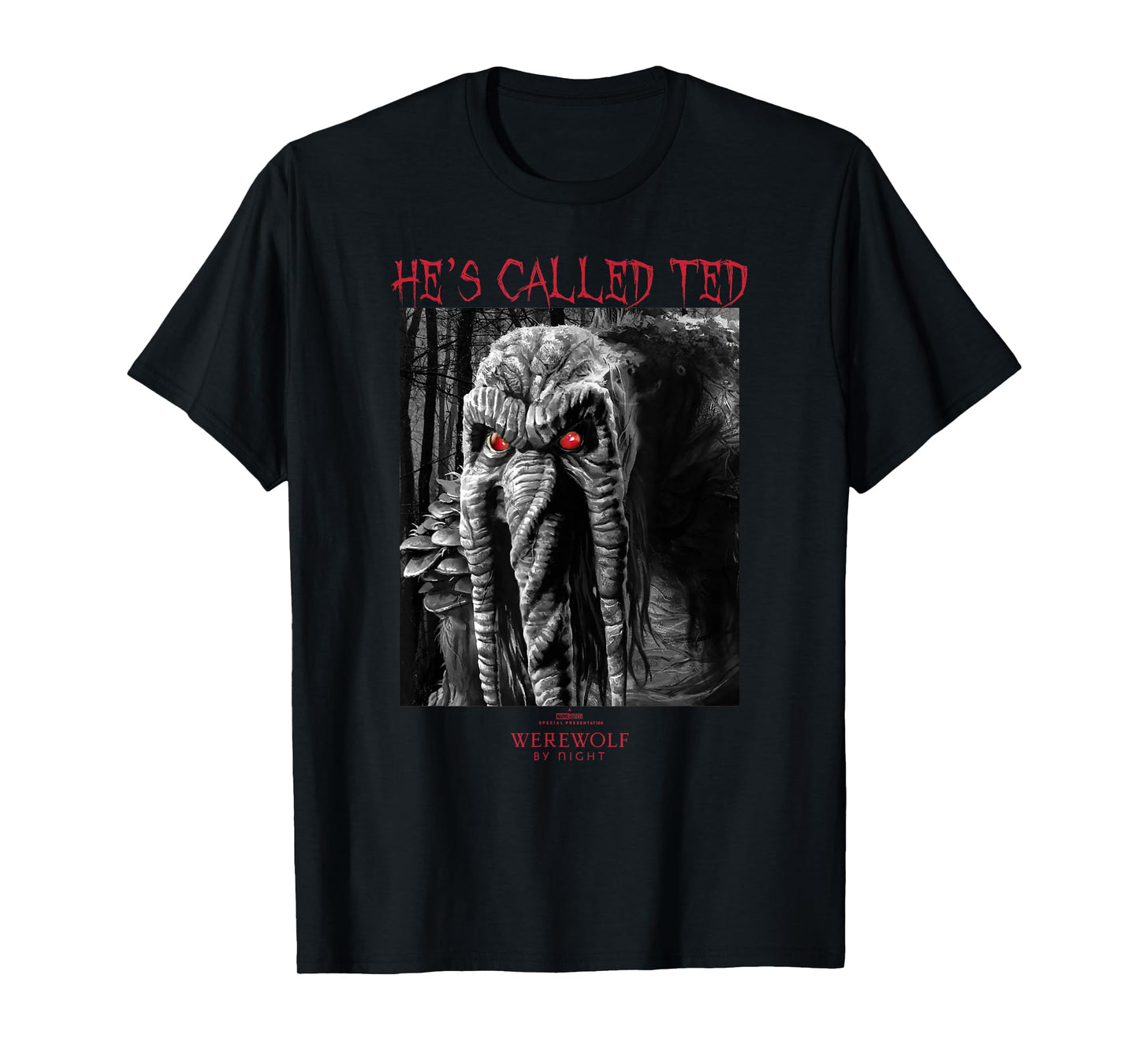 Marvel Werewolf by Night Man-Thing Hes Called Ted Portrait T-Shirt