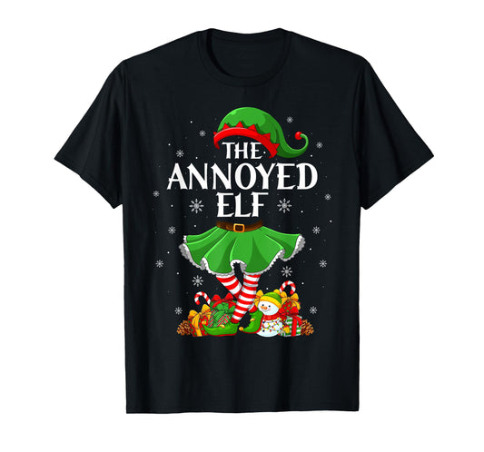 Annoyed Elf Christmas Family Elf Squad Xmas Girls Women T-Shirt