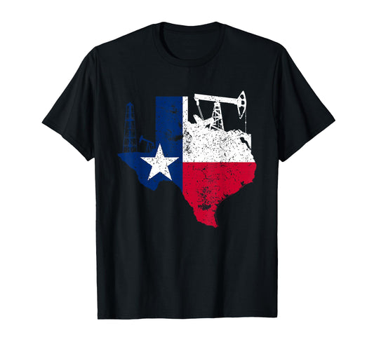 Patriotic Oilfield Worker Oilman Oil Rig Drilling Texas T-Shirt