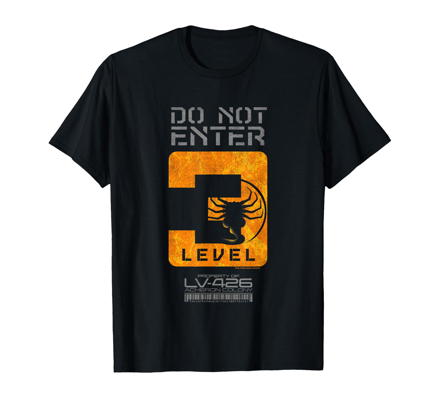 Aliens Do Not Enter Level 3 Face Hugger Silhouette Poster T-Shirt