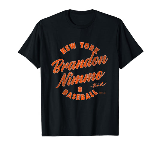 Brandon Nimmo New York Baseball Vintage Cursive MLBPA T-Shirt