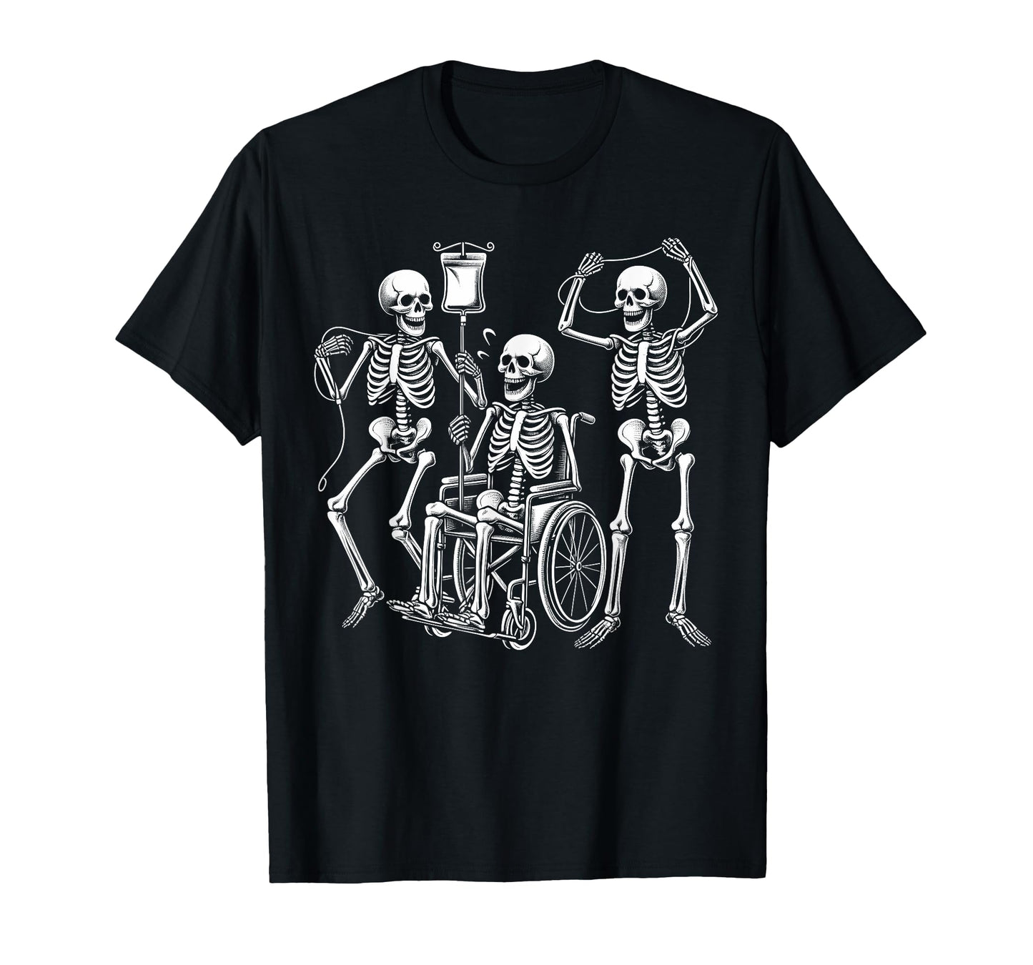 Nurse Skeletons Funny Halloween Hospital Healthcare Crew T-Shirt