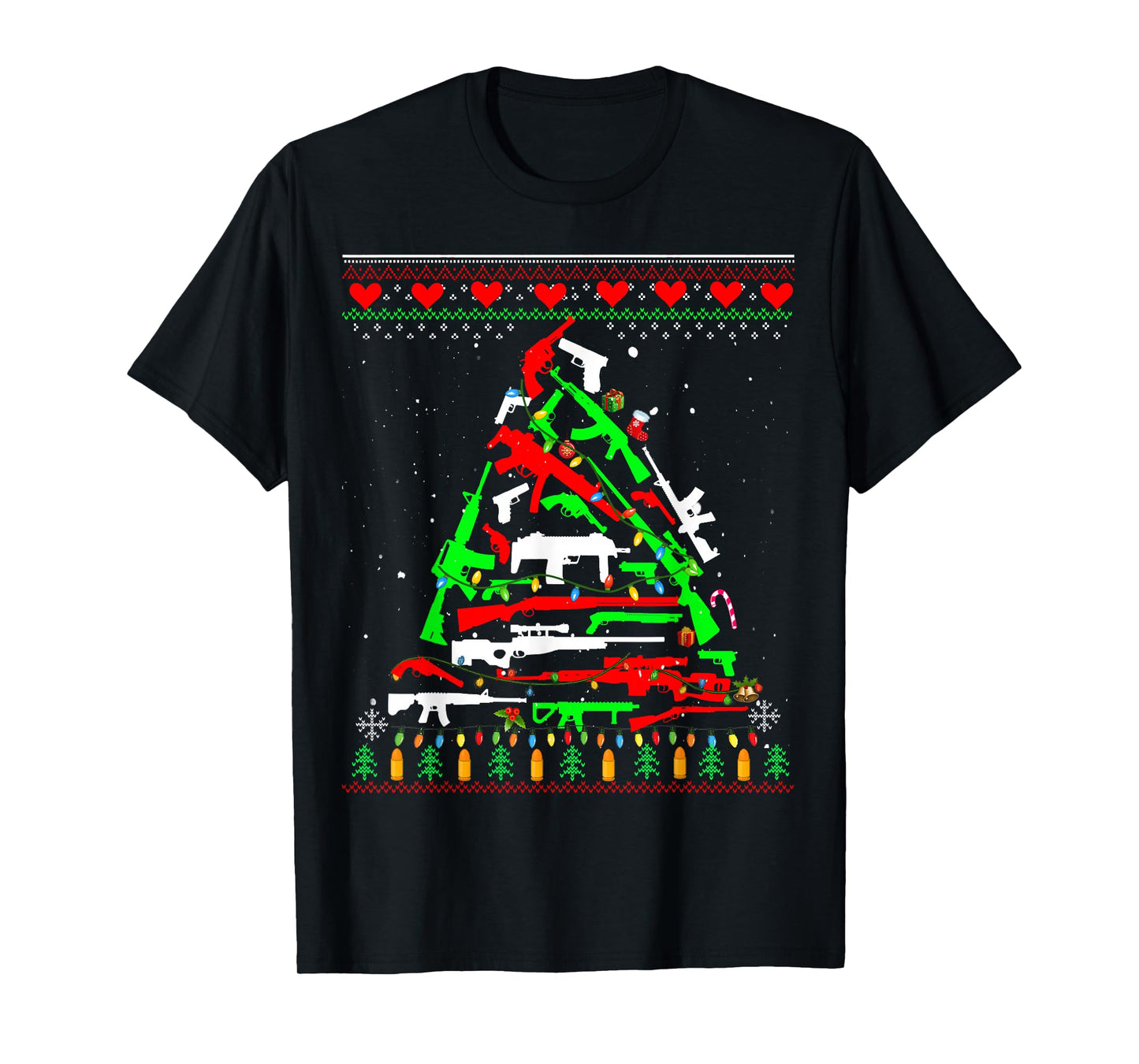 Weapon Gun Rifle Christmas Tree for Weapon Fools & Patriots T-Shirt