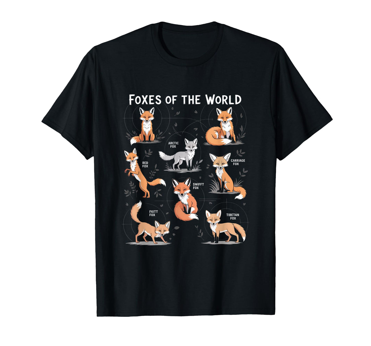 Foxes Of The World Funny Animal girl and men T-Shirt