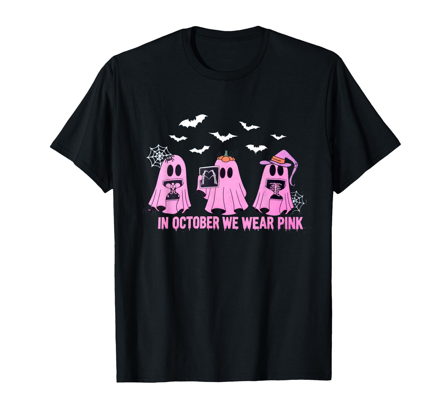 Breast CancerX-ray Tech Halloween Radiology Fall Ghost Work T-Shirt