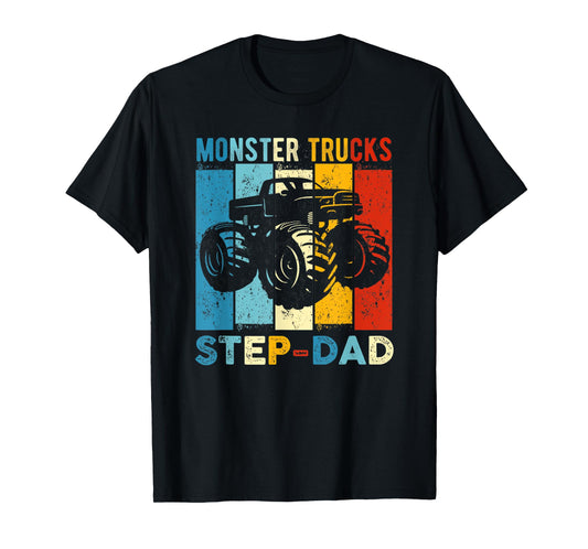 Monster Trucks Step-Dad Vintage Retro Monster Truck T-Shirt