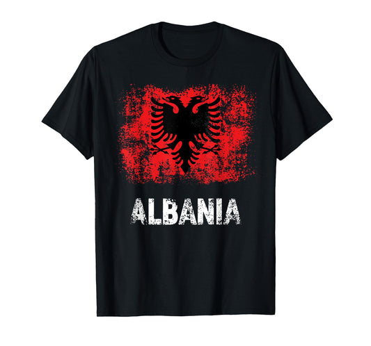 Albania Patriotic Shirt Distressed Albanian Flag T-Shirt