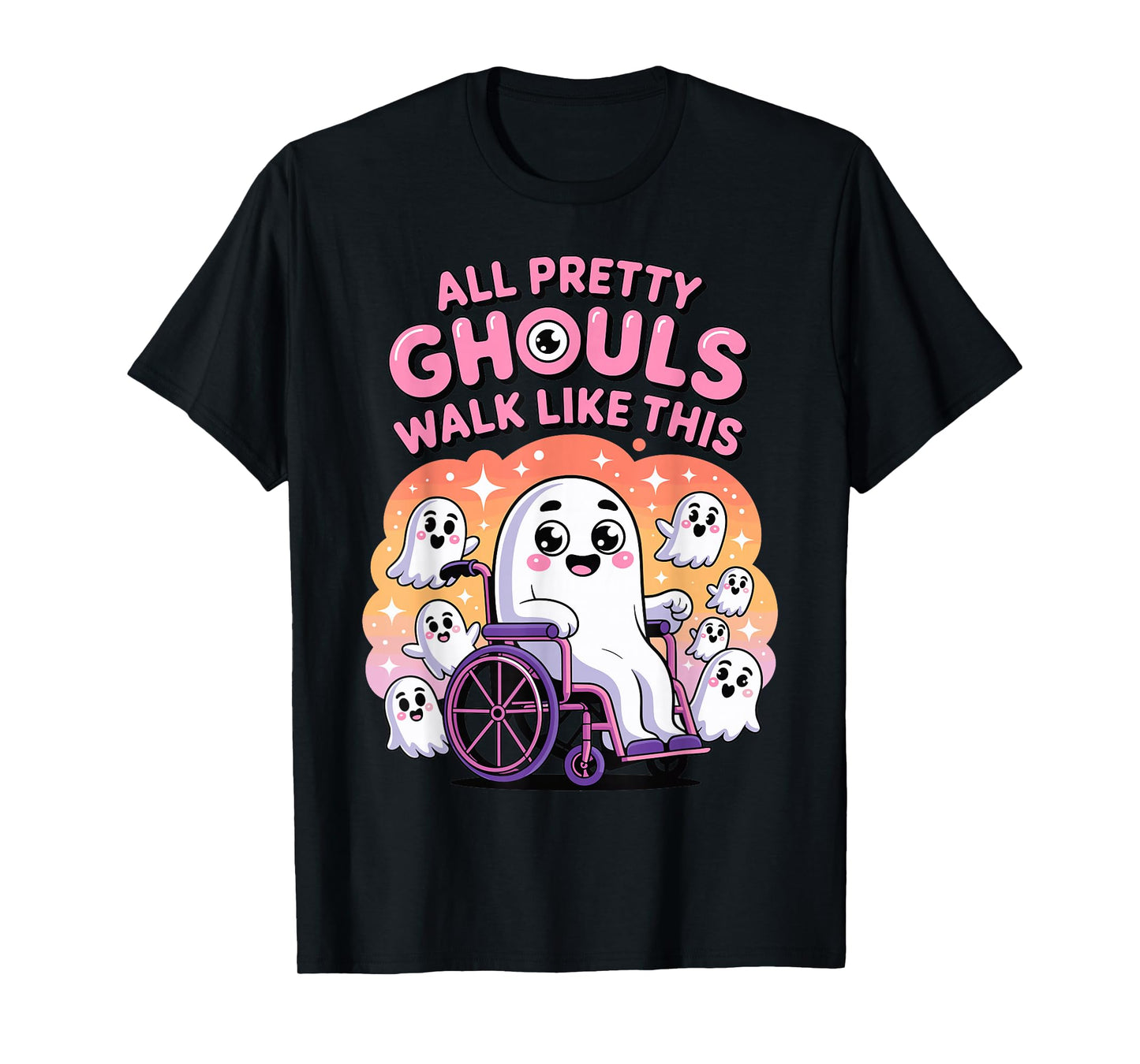 Halloween Wheelchair Costume Handicap Joke Ghouls Walk Like T-Shirt