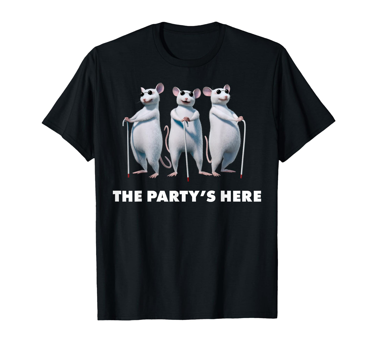 Shrek Blind Mice The Party's Here Text Poster T-Shirt