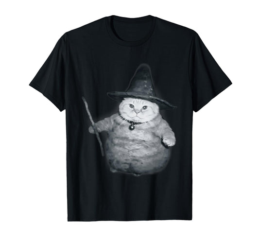 Wizard Kitten Meme Chonk Witch Cat Meme Stupid Brain Rot T-Shirt