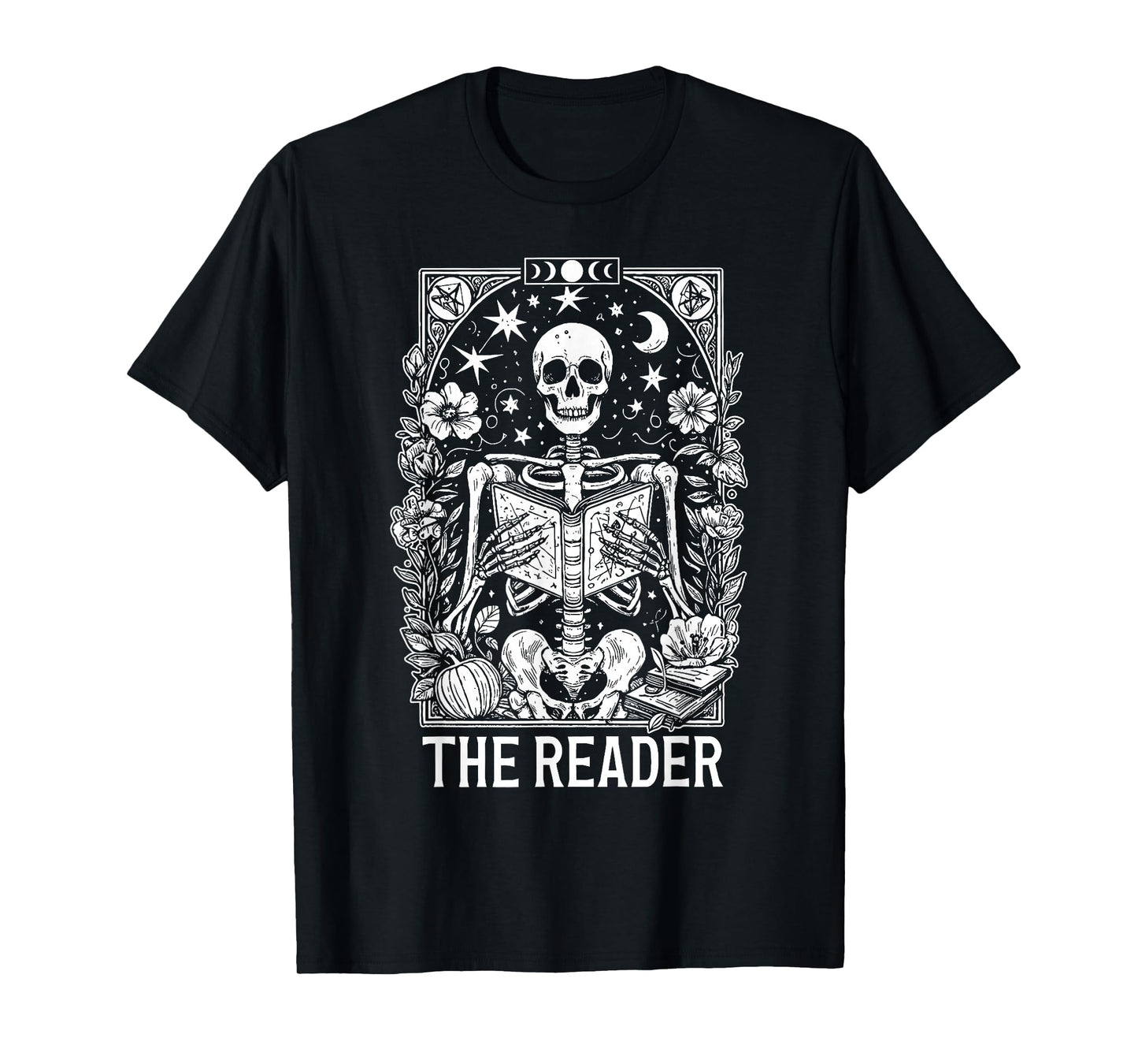 The Reader Skeleton Books Lover Teacher Happy Halloween T-Shirt